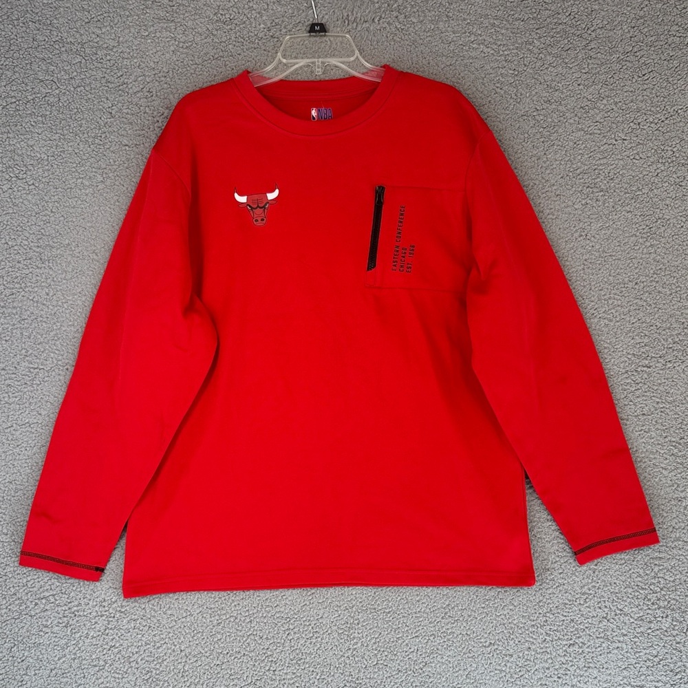 Chicago Bulls NBA Red & black crew neck Long Sleeve men’s XL sweater Pullover